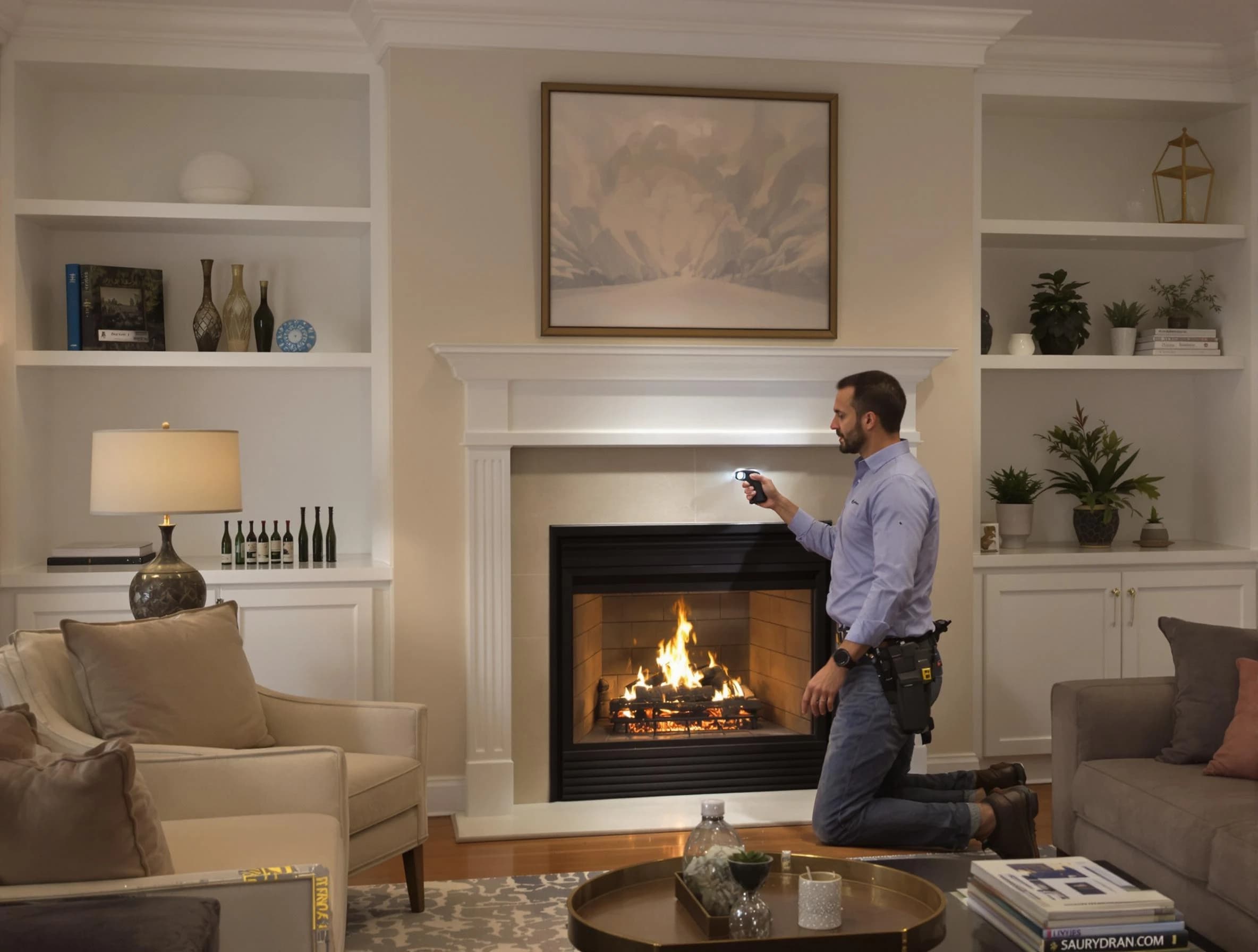 Genesee Chimney Sweep conducting a fireplace safety inspection in Genesee, CO