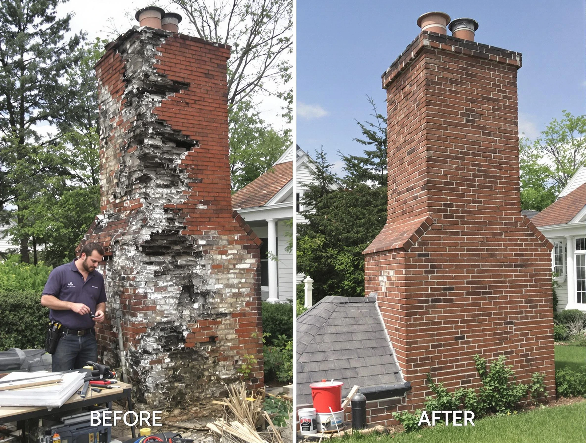 Genesee Chimney Sweep performing a full chimney restoration in Genesee, CO