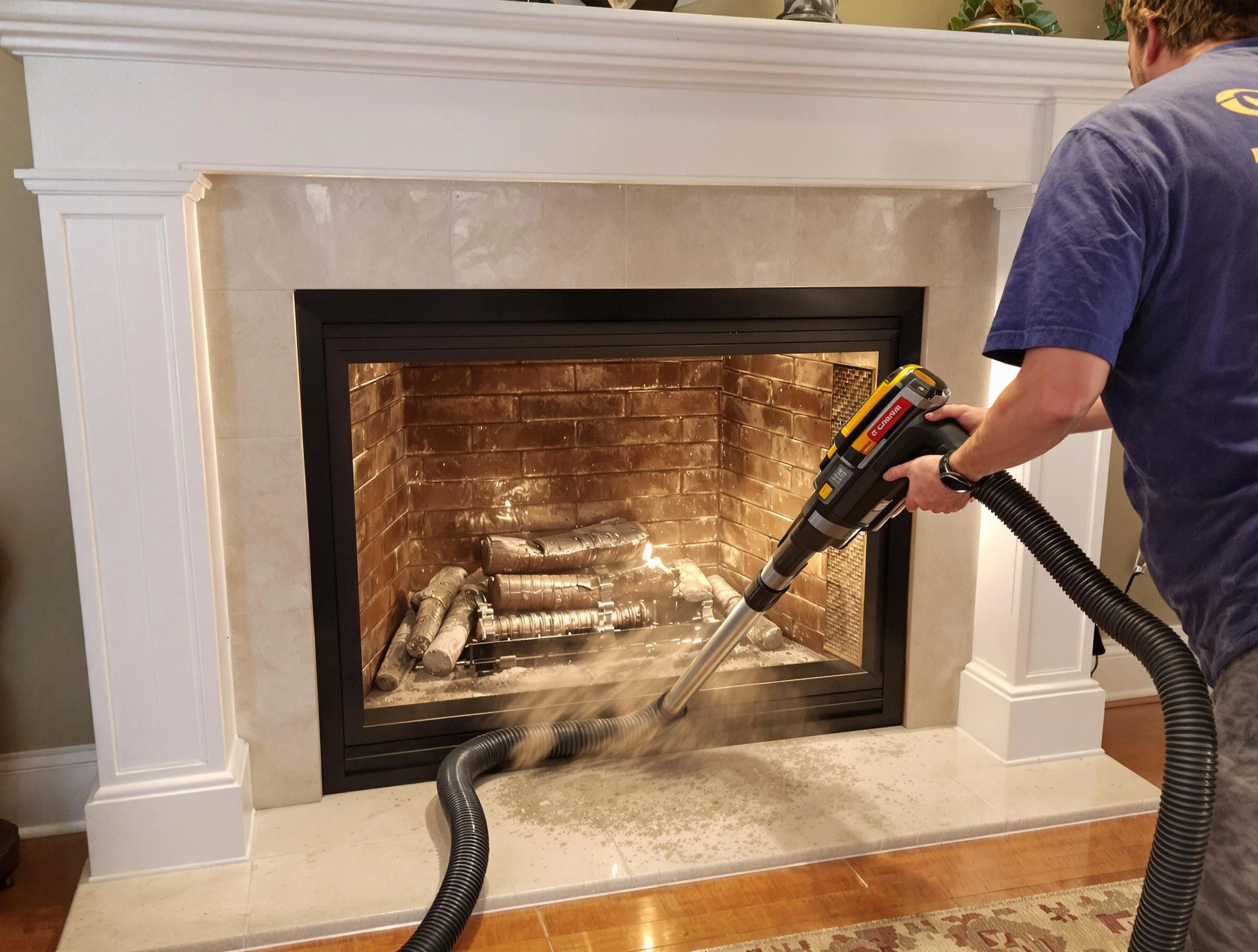 Fireplace cleaning performed by Genesee Chimney Sweep in Genesee, CO