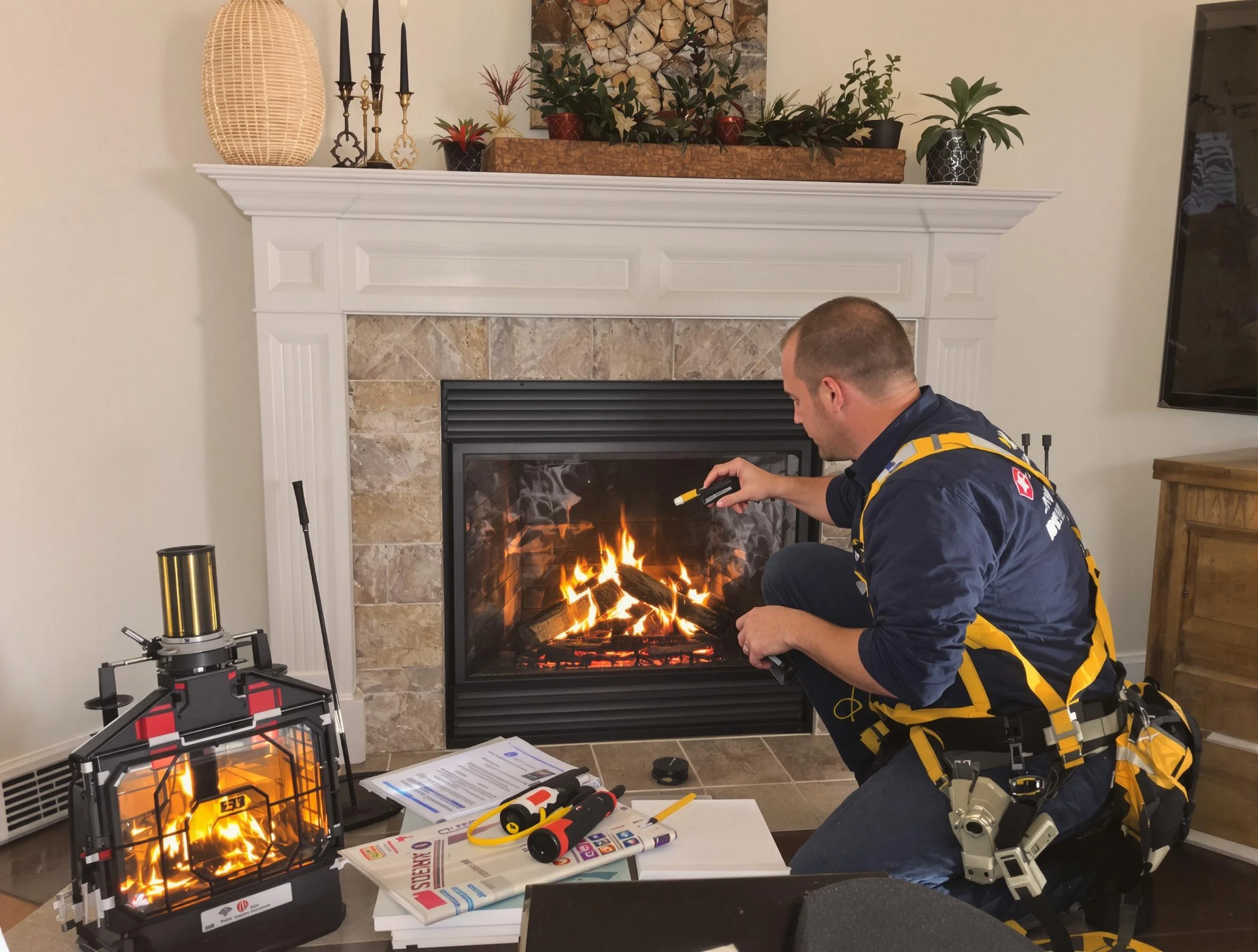 Safety-focused fireplace inspection by Genesee Chimney Sweep in Genesee, CO
